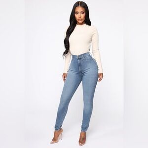 NEW! Light Super High Rise Stretch Skinny Jeans | FASHION NOVA Flex Game Strong